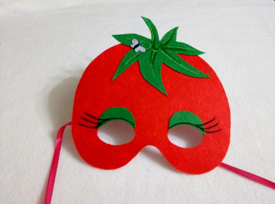 Овочі дитяча маска з фетру ручної роботи