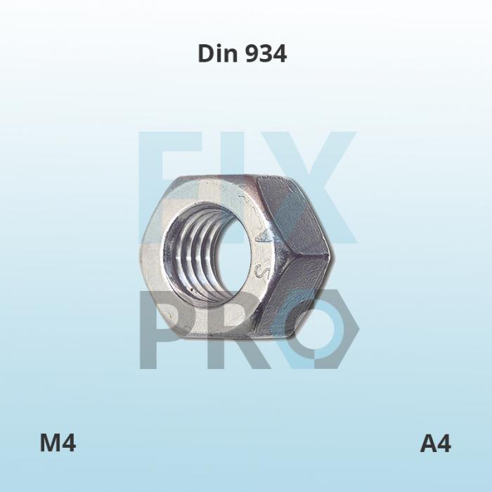 Гайка DIN 934 високоміцна 8 10 нержавіюча A2 A4