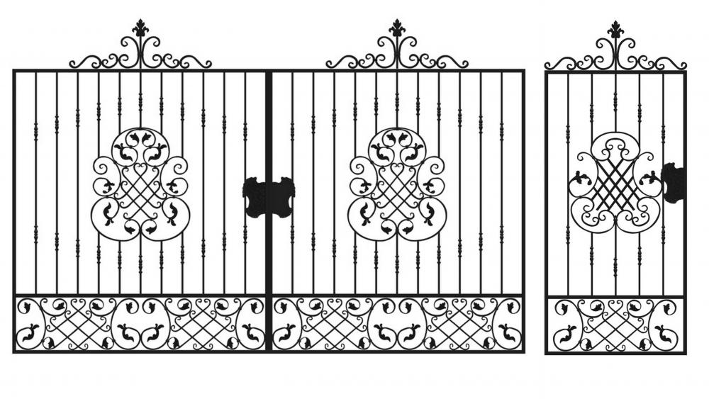 Кованые ворота, распашные ворота, откатные ворота