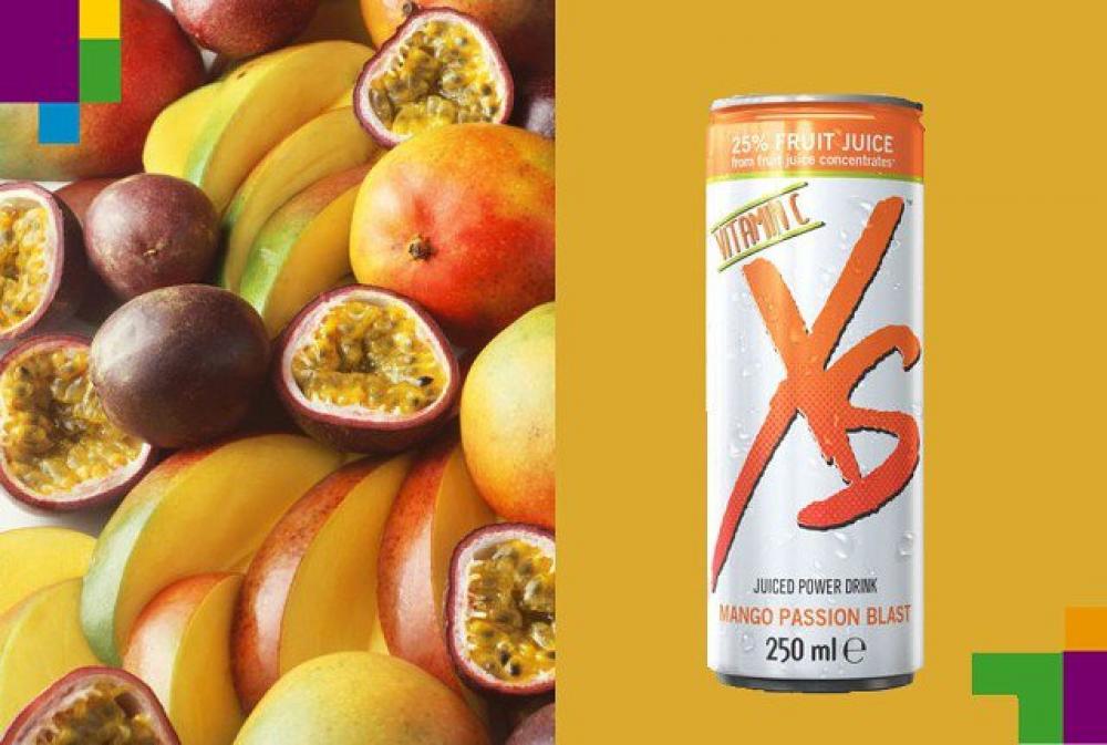 Напій із соком зі смаком манго та маракуйї XS™ Juiced Power Drink