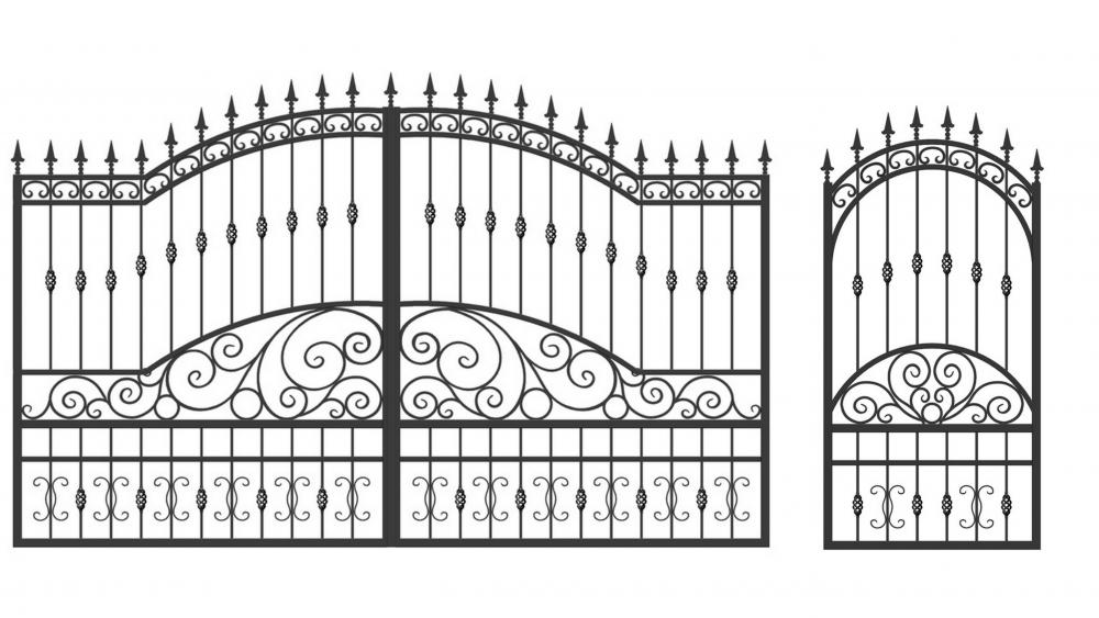 Ковані ворота, розпашні ворота, відкатні ворота