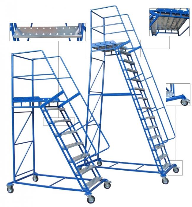 Складская лестница с платформой для работника 1 м