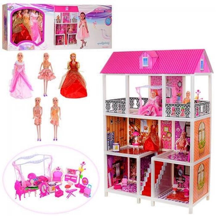 Домик для кукол 66885 с мебелью и куклами

