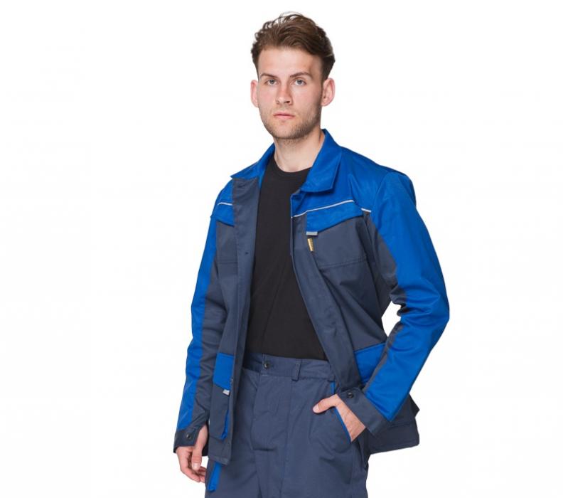 Куртка рабочая темно-синяя с васильковой кокеткой