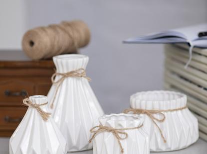 Набор оригинальных ваз для декора Алхимия белые