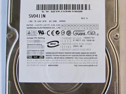 Продам жесткий диск Samsung SV0411N 40Gb